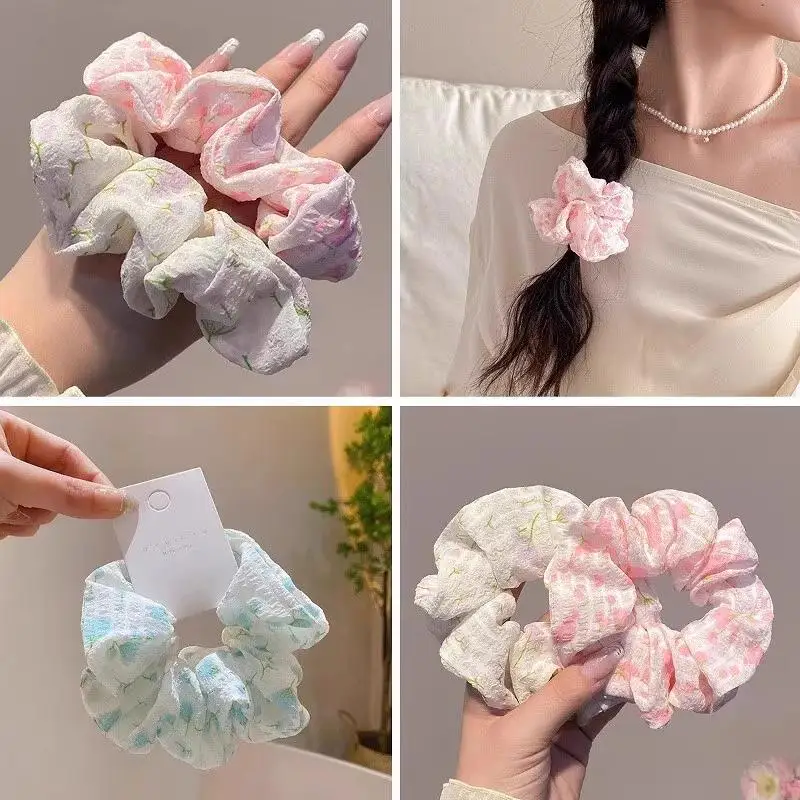 

Broken Flower Large Intestine Hair Bands Sweet Girly Ponytail Headband Little Fresh Tie Pill Head Hair Rope Headpi