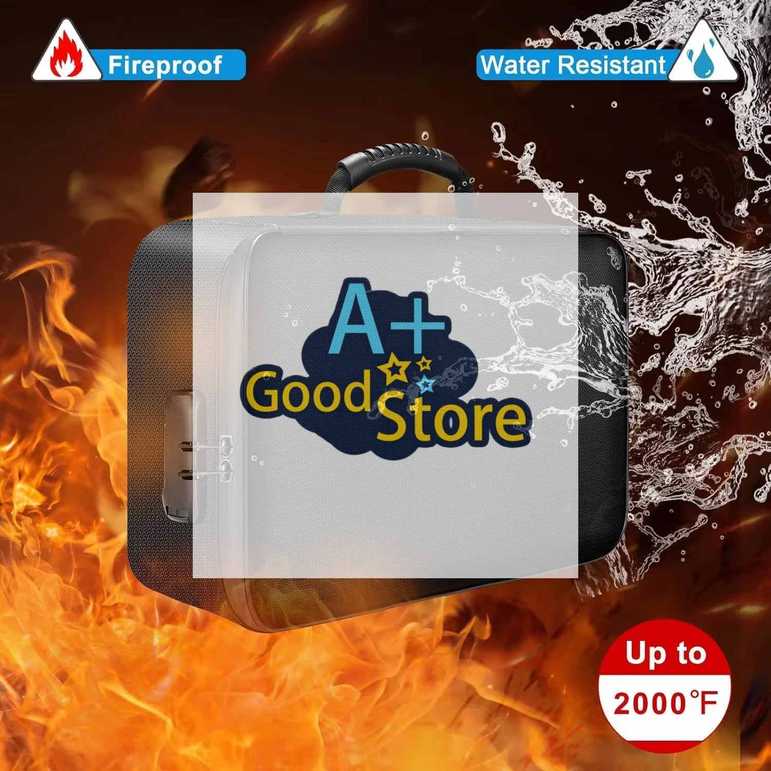 

Огнестойкая сумка для документов, водонепроницаемый запираемый органайзер для документов для важных файлов, карточек, денег, семейного необходимого безопасного хранения!