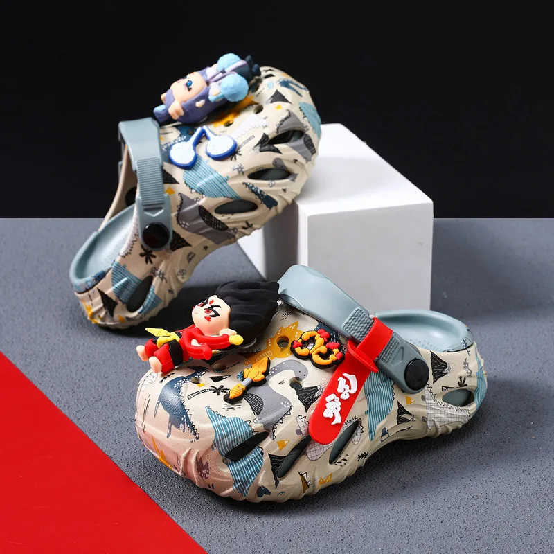 

New Hot Cartoon Children'S Slippers And Home Shoes Featuring Nezha And Ao Bing Patterns With Anti-Slip Soft Soles For Summer