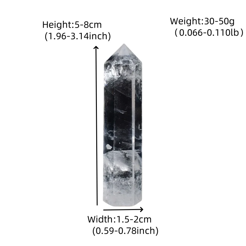 1PC Natural Crystal Polished Clear Quart Point Reiki Healing Stone Hexagonal Prisms Obelisk Wand Tower Meditation DIY Gift