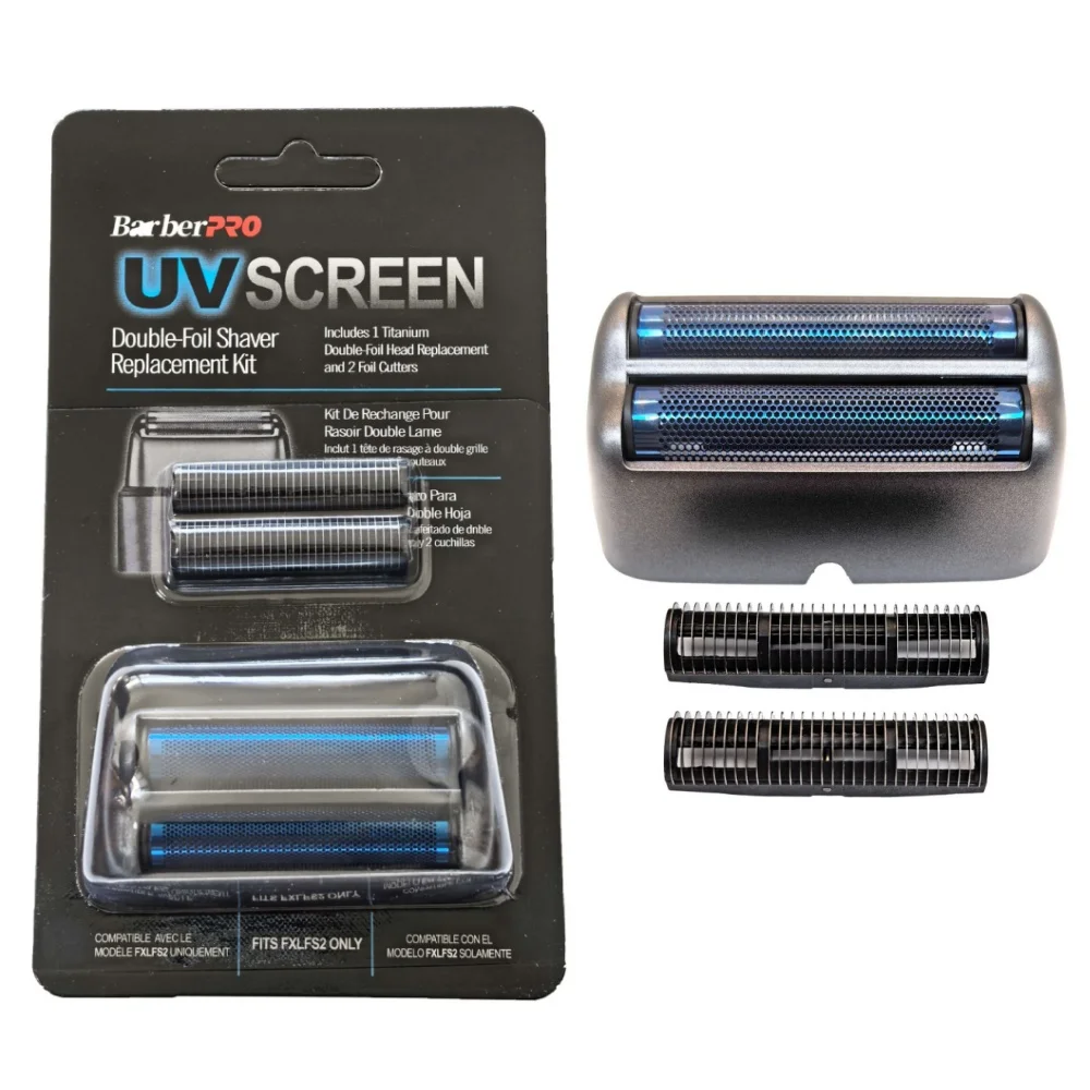 Folha de substituição e cortador adequado apenas para barbeadores babyliss PRO FXFLS2 UV de folha dupla lâmina de cabeça de substituição