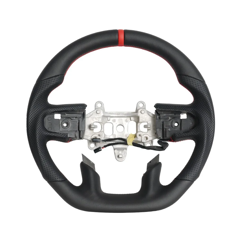 Heated Full Leather Custom Sport Steering Wheel Red Position Line Fit For Dodge RAM 1500 TRX 2019-2024 Car Upgrade Accessories