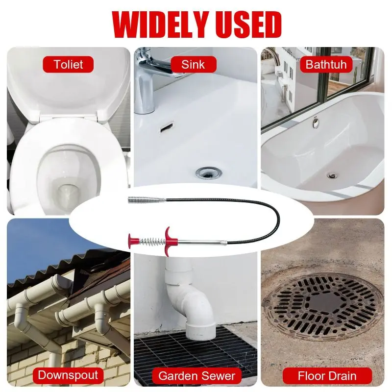 Four Hook Claw Sewer Lengthening Dredge Drainer Flexible Spring Toilet Pipe Unclog Manual Pipe Clogging Garbage Bendable Grab