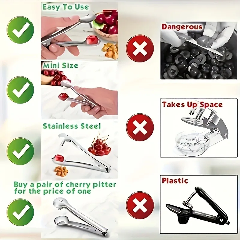 Cherry pitter, jujube and apricot pitter, stainless steel pitter, easily removes the cores of small fruits