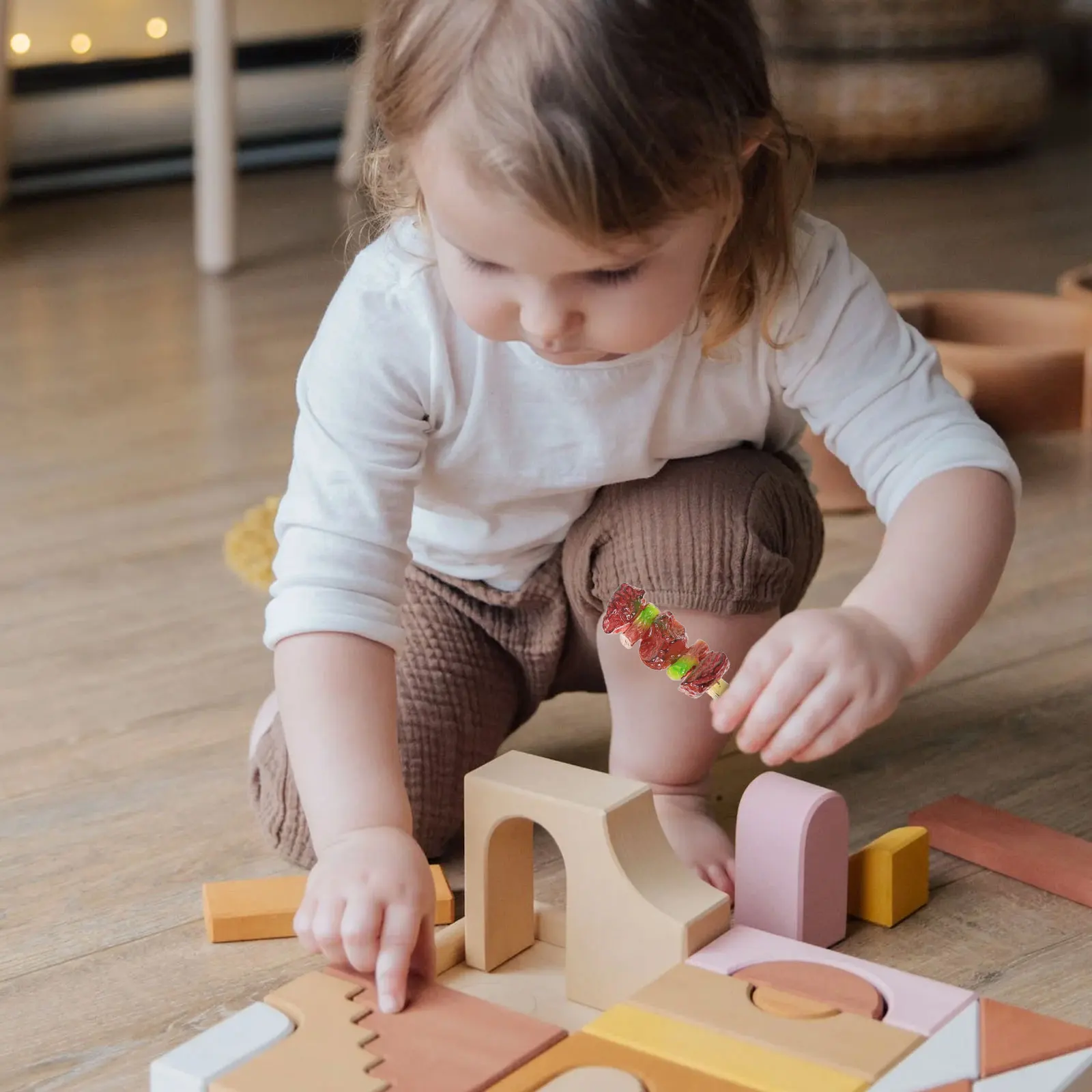 Jouets de Simulation de Barbecue pour enfants, brochettes de bœuf rôti, ensemble de nourriture, accessoires de cuisine éducatifs, cadeau amusant, 4 pièces