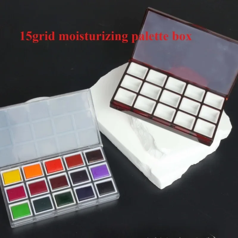 

15 Grid 2ml Portable Pigment Subpackage Box Watercolor Moisturizing Palette Box Students Outdoor Sketch Painting Art Supplies