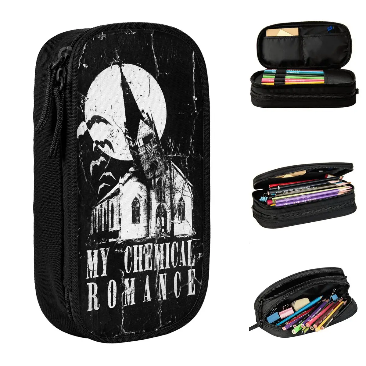 Mcr Band Punk Rock Pencil Case My Chemical Romance Pencilcases Pen for Student Big Capacity Bags School Supplies Gift Stationery