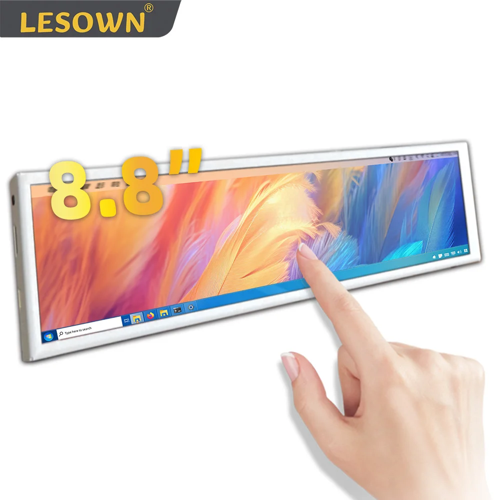 

LESOWN 8.8 inch Bar Touch Screen Secondary Monitor 480x1920 IPS Aida64 CPU GPU Display with Stand for Raspberry Pi Laptop PC