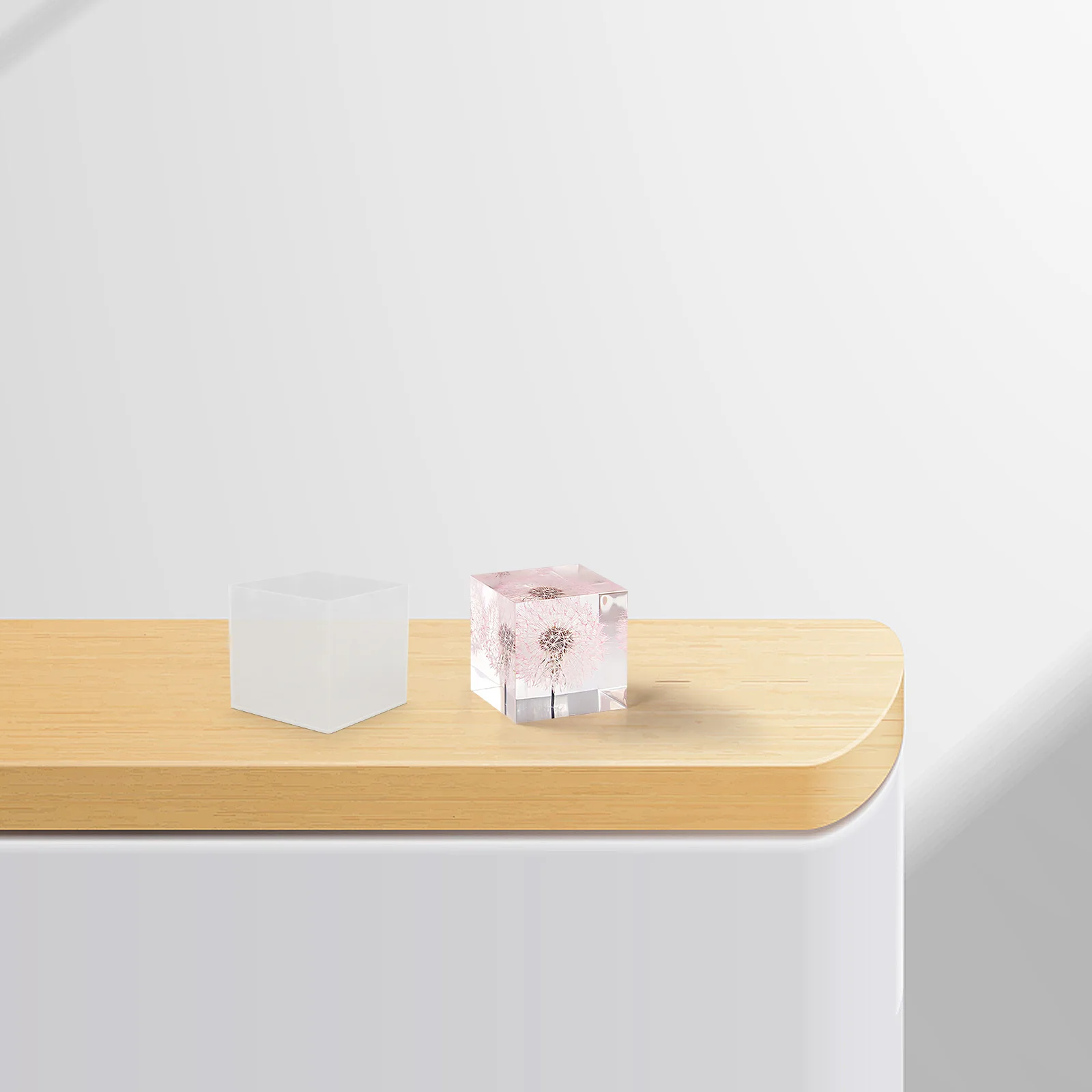 2Pcs Clear Silicone Cube Molds Square Epoxy Resin Transparent Casting Moulds DIY Art Projects Silicone Epoxy Molds