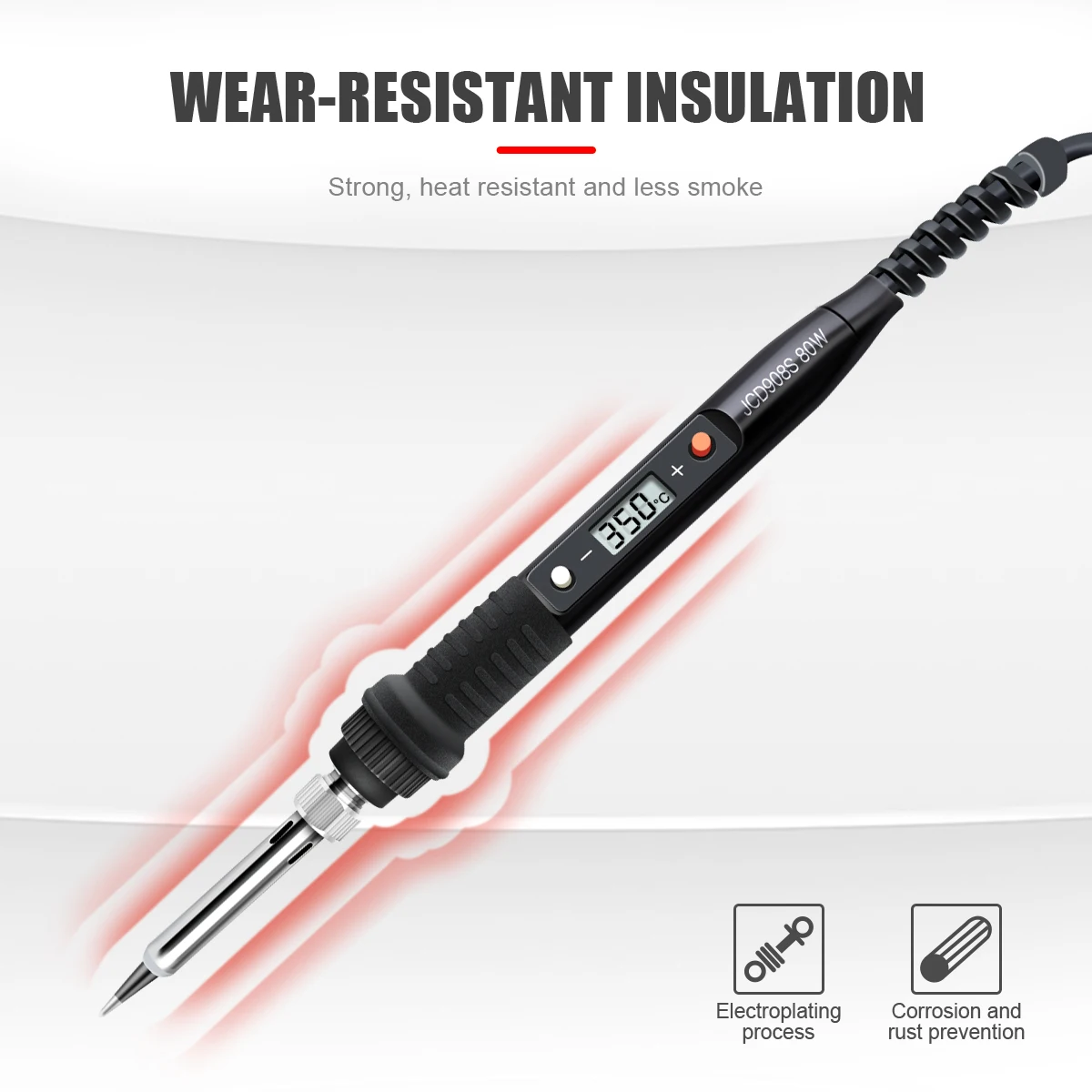 JCD 80W ไฟฟ้าชุดหัวแร้งปรับอุณหภูมิ 220 V/110 V บัดกรีเชื่อมเหล็กซ่อมเครื่องมือ DIY คู่มือแกะสลักชุด 908S