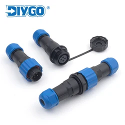 SP16 IP68 Waterproof Connector Male plug & female socket 2/3/4/5/6/7/8/9 pin Wire cable connector Docking Aviation DIY YOU