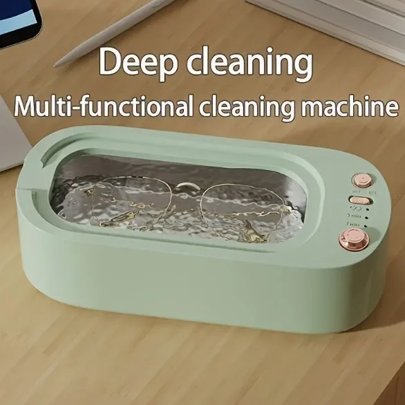 USB Rechargeable High-Frequency Vibration Eyeglass Cleaner withDigital Display - Portable Deep Cleaning for Glasses
