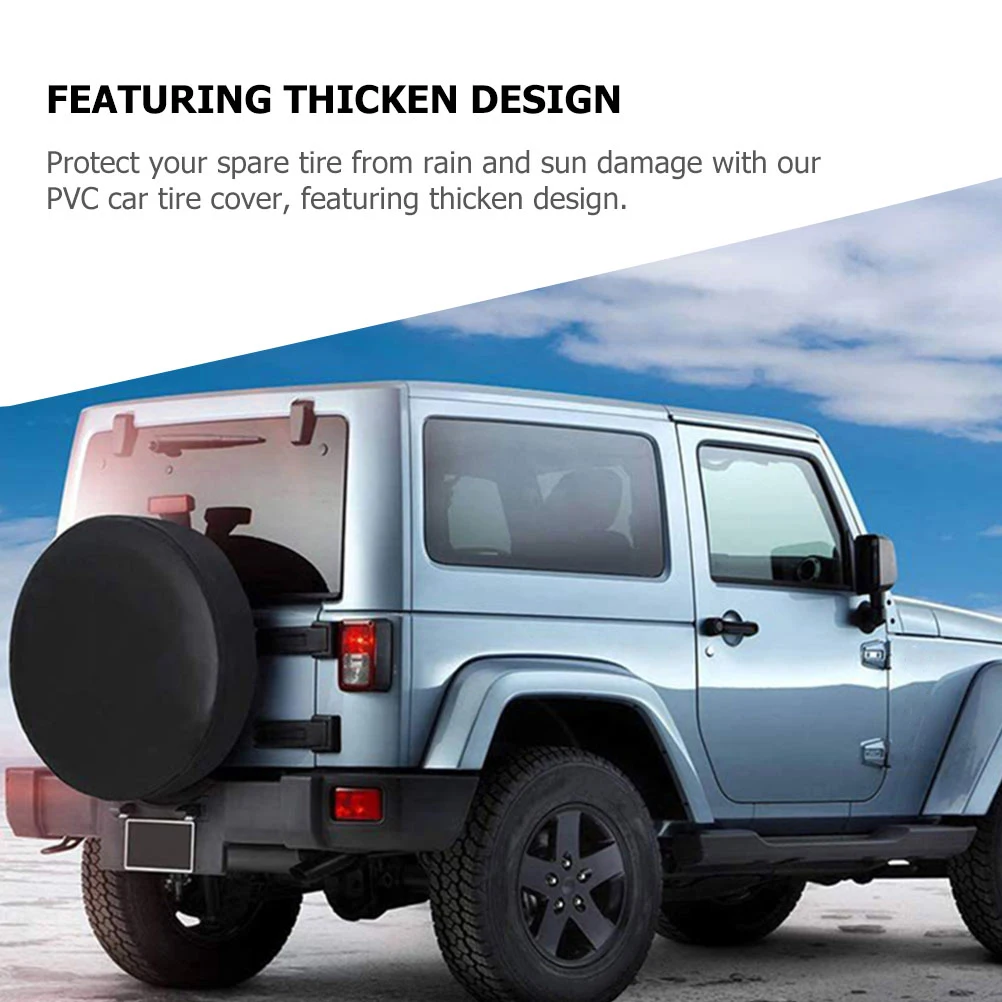 

PVC Tire Cover 13 Inch 58cm Rainproof Sun Protection Universal Spare Tire Cover for Trailers Rv Wheel Covers Truck SUV