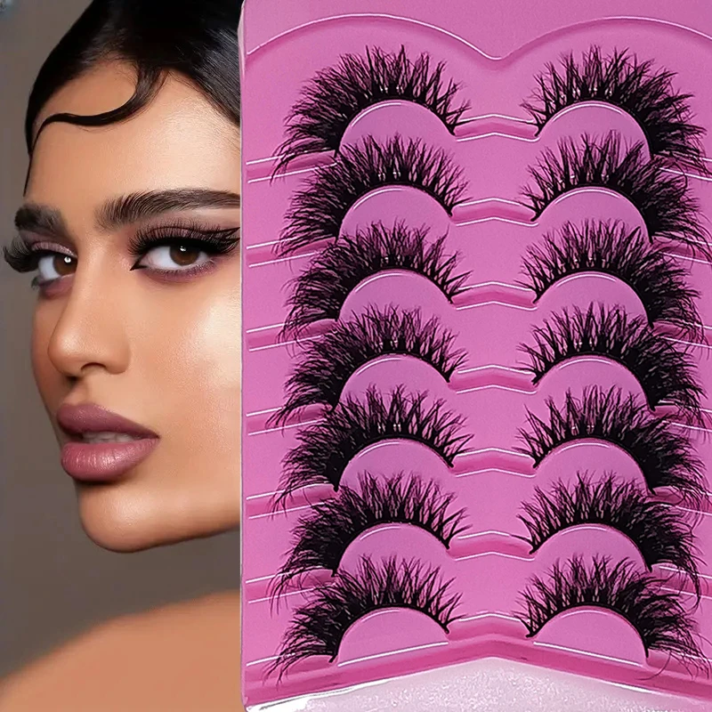 7 pairs of fluffy mango eyes 8D natural appearance exaggerated extension shiny full false eyelashes