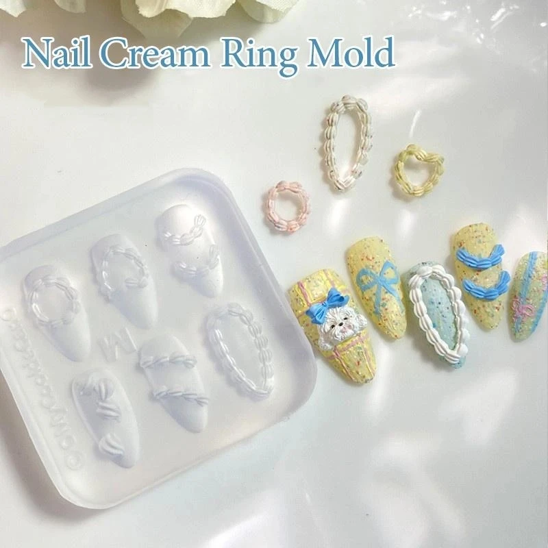 Cake Cream 3D Silicone Carving Jewelry Nail Mold DIY Design Nail Art Nails Decorations Template For Nail Charms Manicure