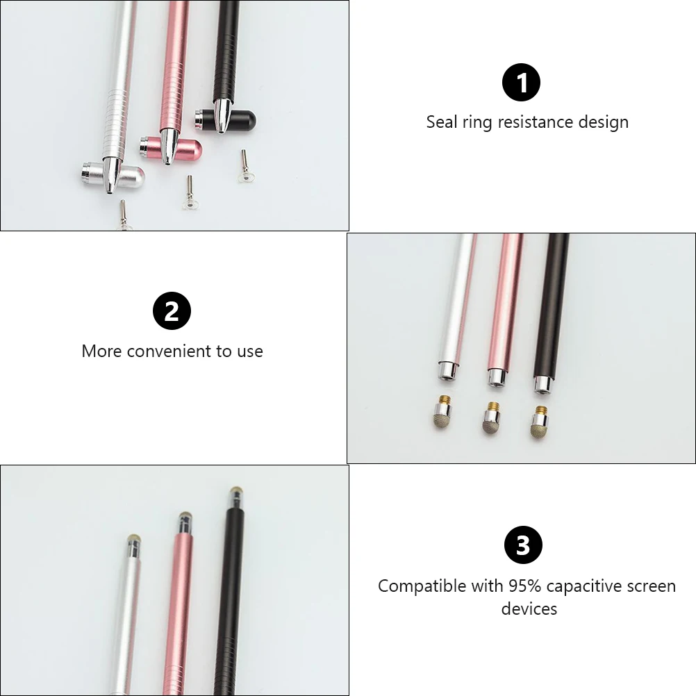 

Magnetic Disc Stylus Pens Capacitive Touch Screen Universal Aluminum Alloy Smooth Replaceable Tip for Tablet Cell Phone Screens
