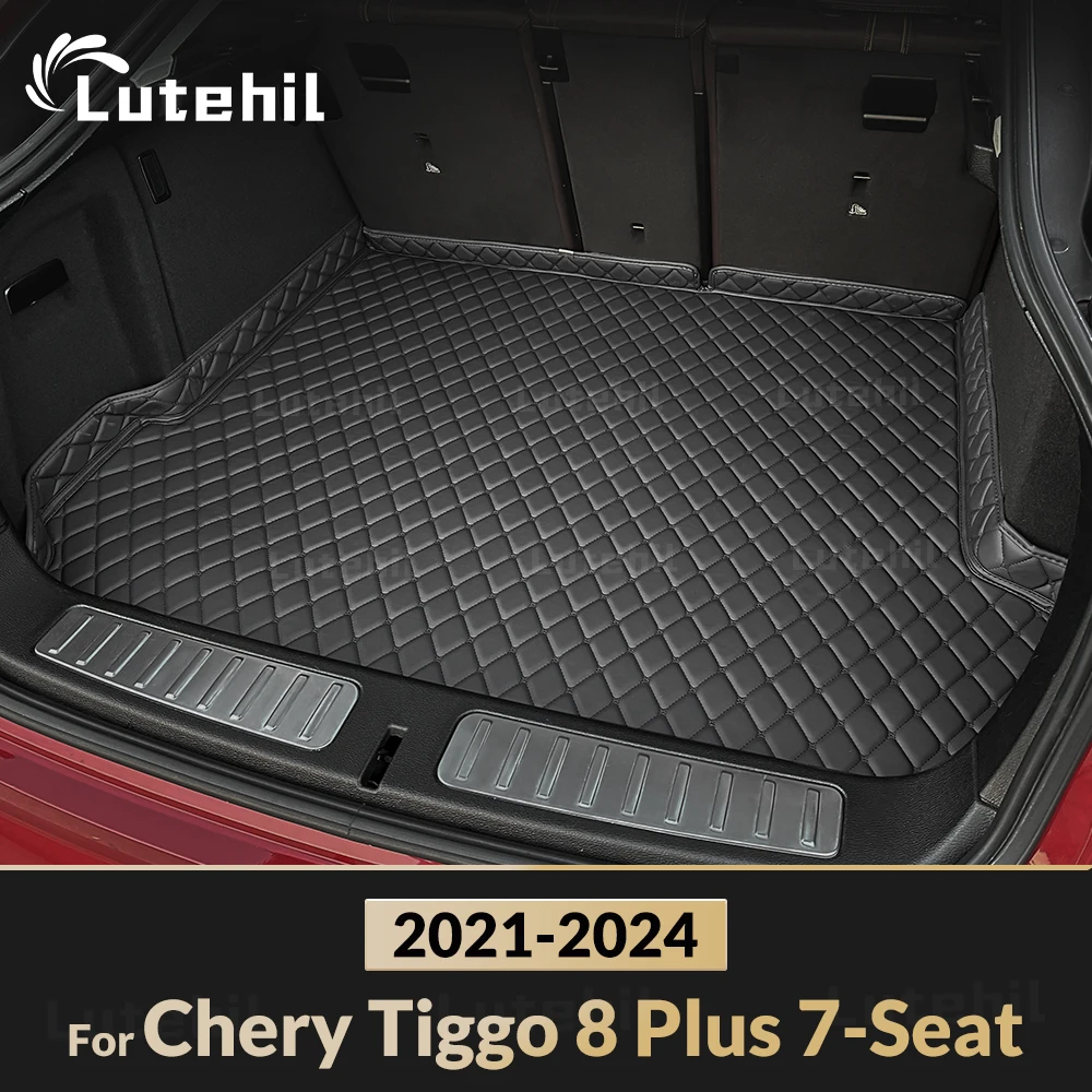 

Lutehil Car Trunk Mat For Chery Tiggo 8 Plus 7-Seat 2021 2022 2023 2024 Custom Waterproof Cargo Liner Boot Carpets