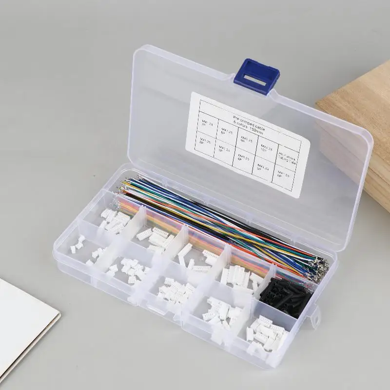 Vorgehäkeltes 15-cm-Kabel-Set für Pixhawk: 1,25 mm Rastermaß, Molex-PicoBlade-Stecker mit Buchse und Stecker.