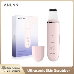 ANLAN Ultrasonic Skin Scrubber, Limpeza Profunda, Espátula de Poros Facial, EMS Facial Lifting, Peeling Care Tool