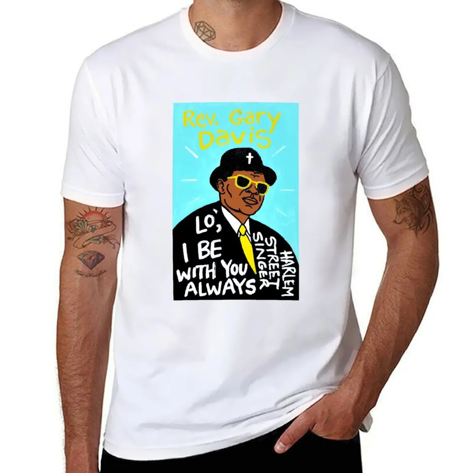 

Rev. Gary Davis Blues Folk Art T-Shirt g man t shirts for men man t shirts cotton T-Shirt