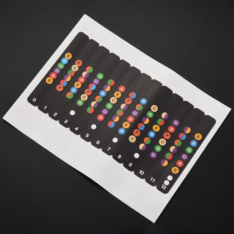 4X Leren spelen met een notitiesticker voor de toetskam Geschikt voor elektrische gitaar, akoestische gitaar