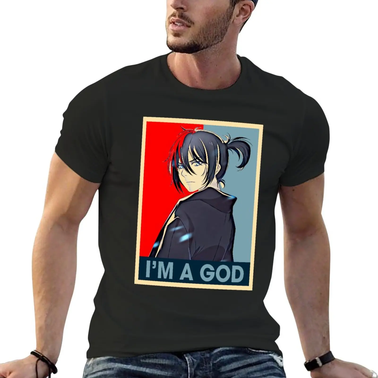 

Новинка I am a god аниме норагами искусство подарок для фотографий футболки быстросохнущая Рубашка футболки для мужчин хлопок