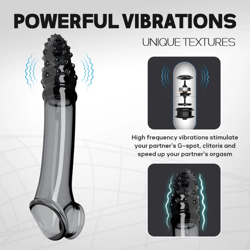 Vibrating Penis Sleeve Extender 9cm Men Extensions Condom Reusable Sex Toys For Men Couples Delay Ejaculation Intimate Good