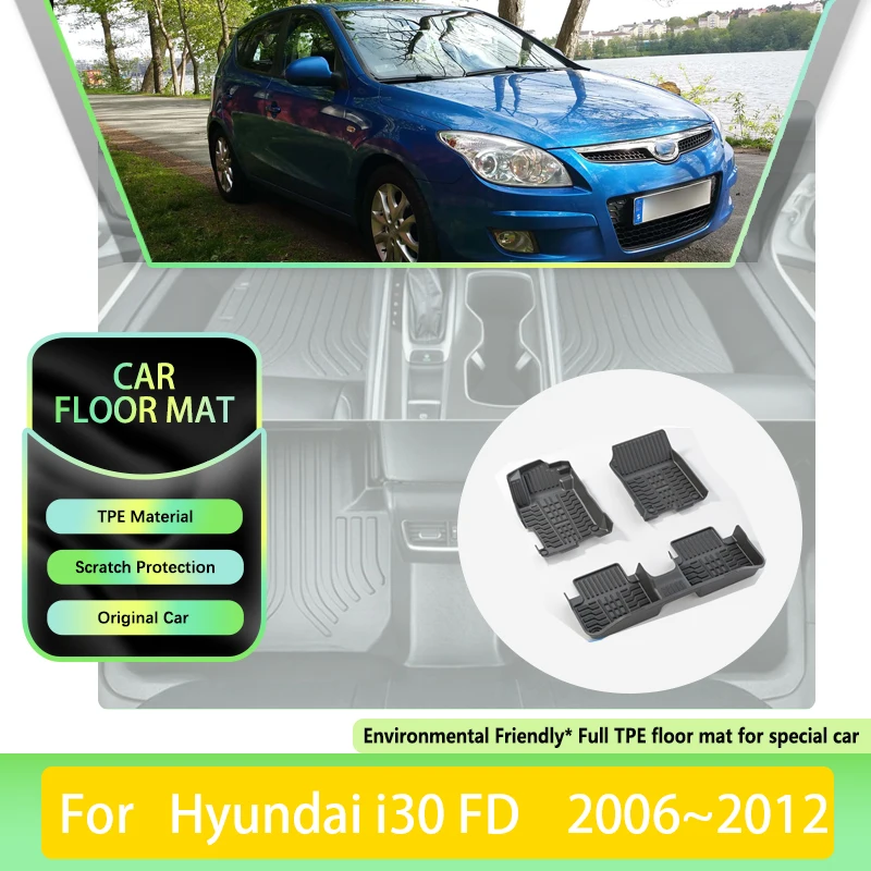 

Автомобильные коврики TPE для Hyundai i30 FD 2009-2012, роскошные грязеотталкивающие кожаные коврики с левым рулем, грузовые коврики для ног, автоаксессуары