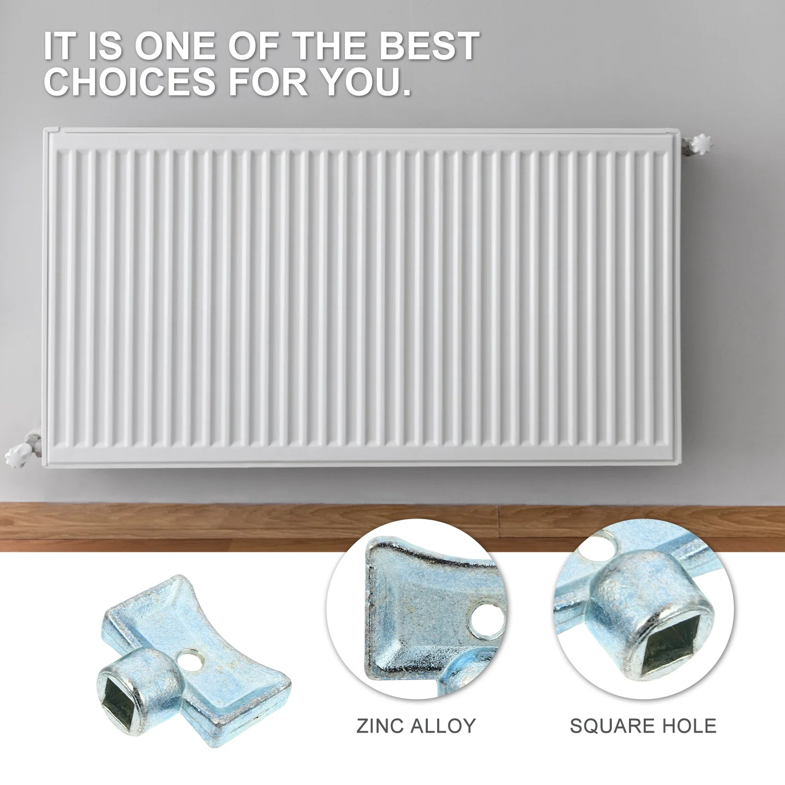 ประแจวาล์วระบายอากาศแบบสี่เหลี่ยม 10 ชิ้น ทำจากโลหะผสมสังกะสี สำหรับเครื่องทำความร้อนแก๊ส ประแจประปา ประแจปล่อยลม