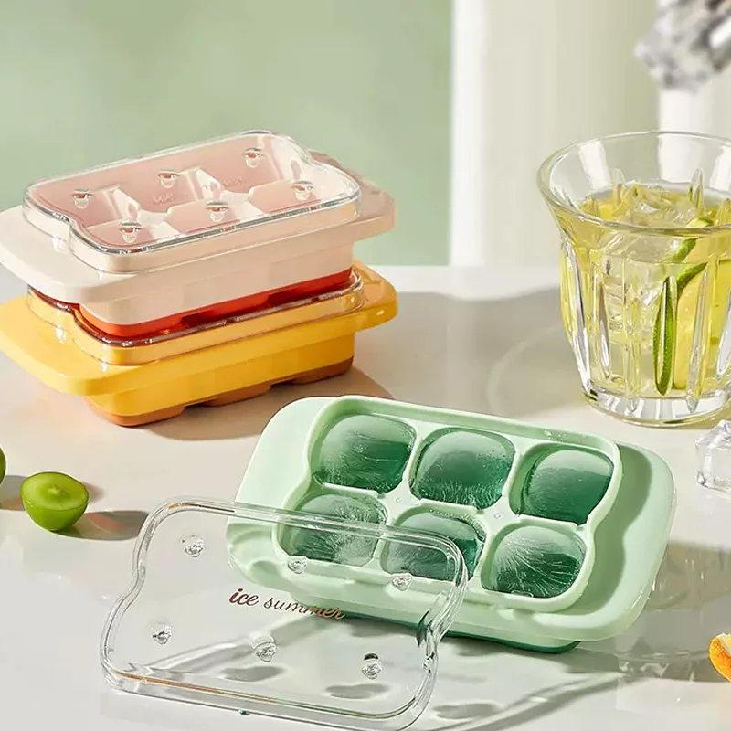 

Press Ice Cube Mold Creative Home Food Grade Soft Silicone Mini Ice Lattice Refrigerator Homemade Ice Box Frozen Ice Block Magic