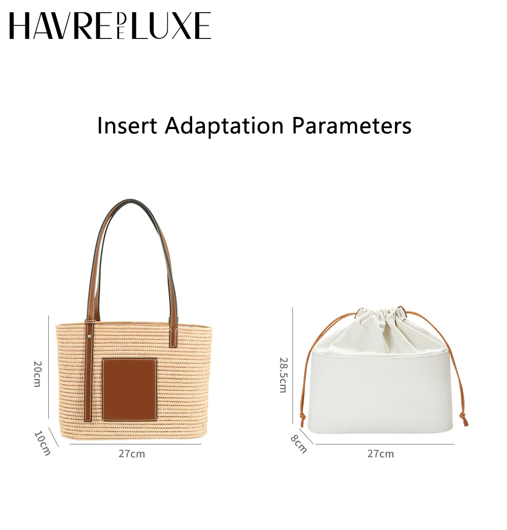 Bag Organizer Insert For LEW Basket Straw Woven Drawstring Bag Support Inner bag in bag accessories
