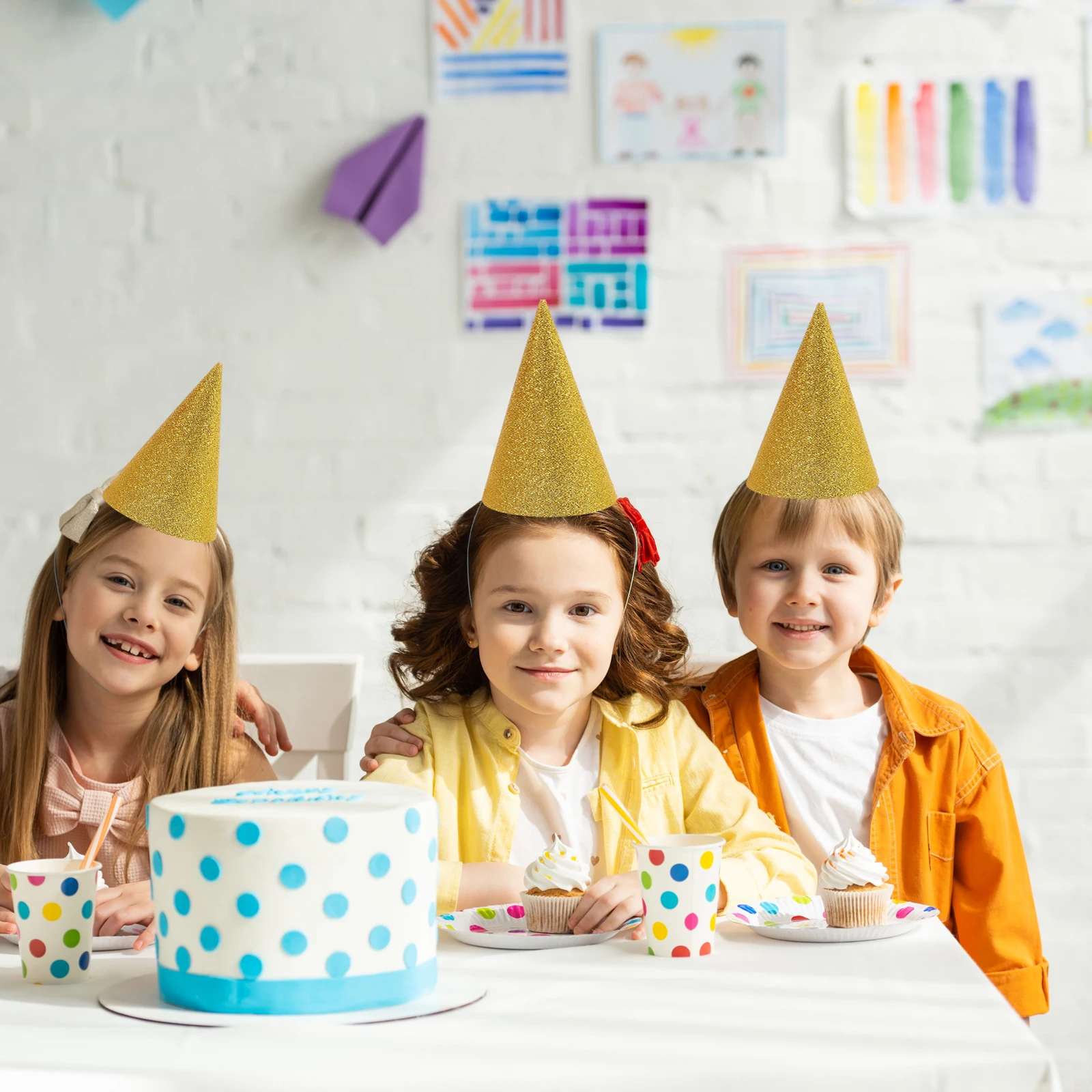 

12 PCS Birthday Hat Party Hats Toddler Pink Sparkly Girl Glitter Adults for Kids Baby