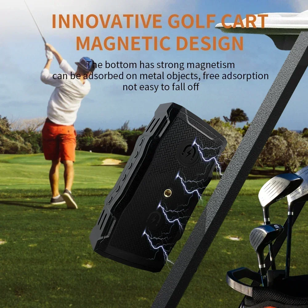 

30W Golf Cart Magnetic Wireless Bluetooth Speaker, Electronic Portable Outdoor Waterproof Cycling Subwoofer with Bicycle Stand