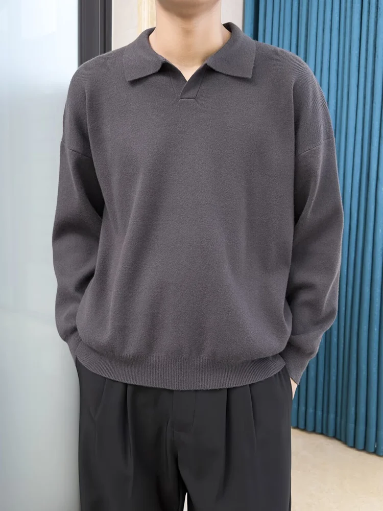 

Мужская футболка премиум-класса свободного кроя больших размеров, весна-осень, новая коллекция, в японском стиле, простая, универсальная, с длинным рукавом, базовая.