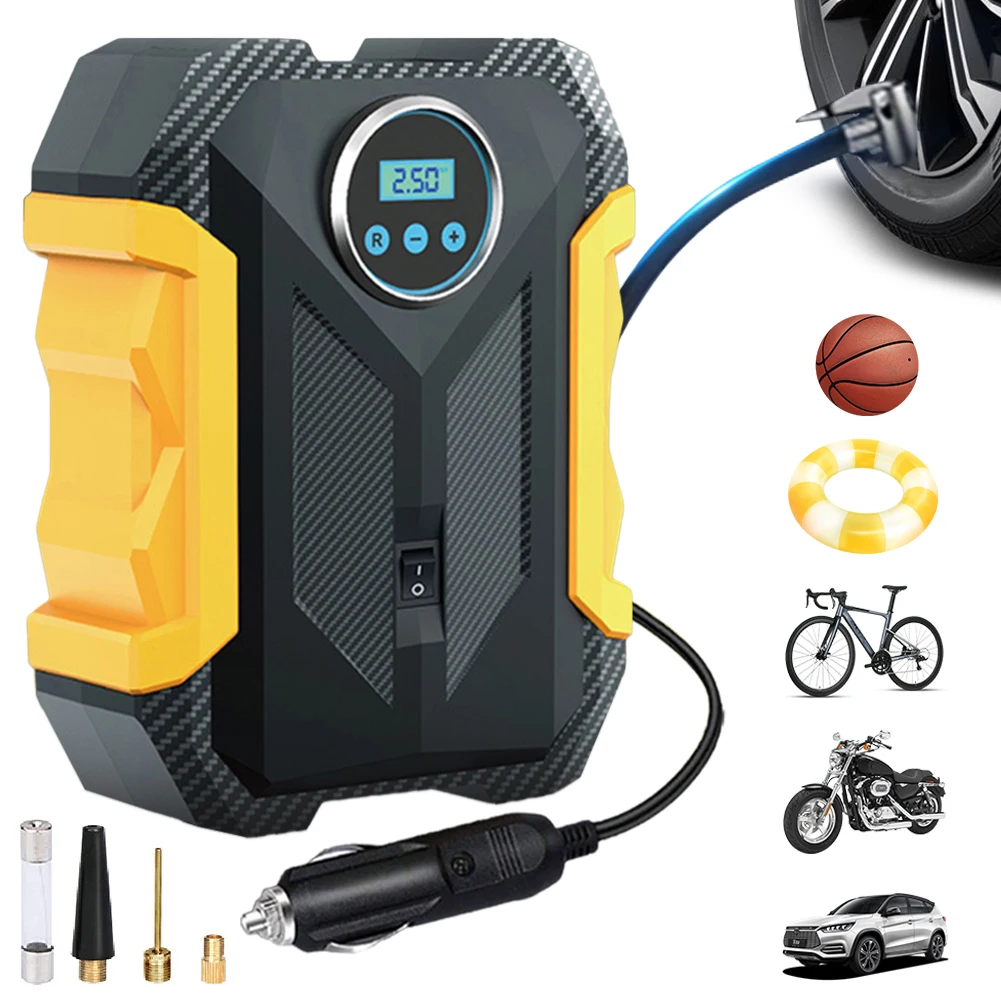

Портативный автомобильный насос 150PSI с LED-подсветкой, электрический насос с цифровым дисплеем для накачки автомобильных шин