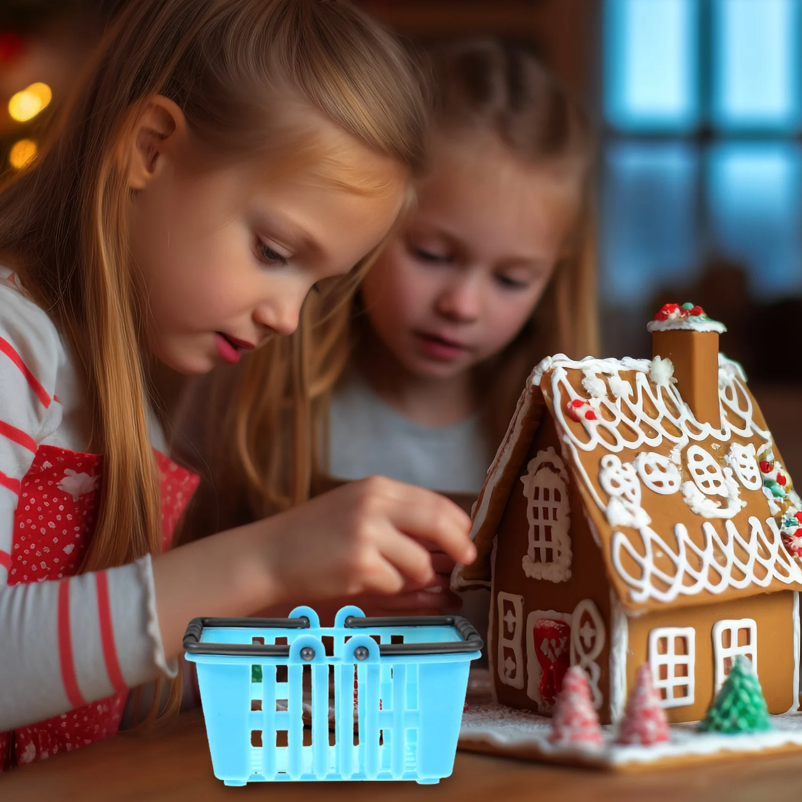 12 piezas de juguetes de comida simulada cesta de compras mini plástica rectangular para niños pequeños juguetes para jugar a hacer la compra regalo de cumpleaños