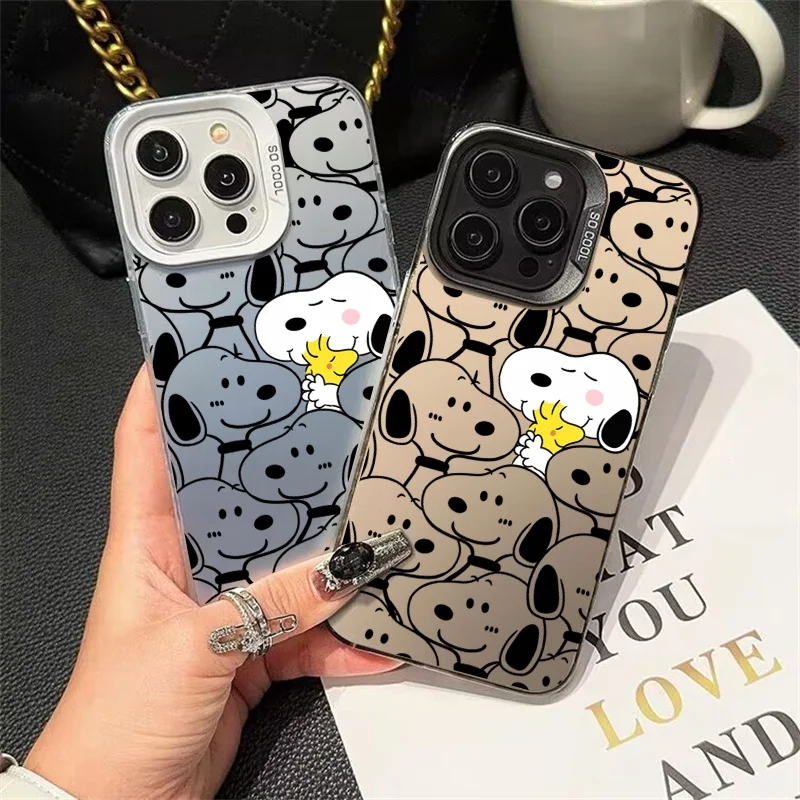 Vollbild-Snoopy-Gehäuse für OPPO A15 A35 A18 A38 A3X A5X A55 A36 A17 A58 A57 A78 A98 A60 A16K Hülle Hard IMD stoßfeste Abdeckung