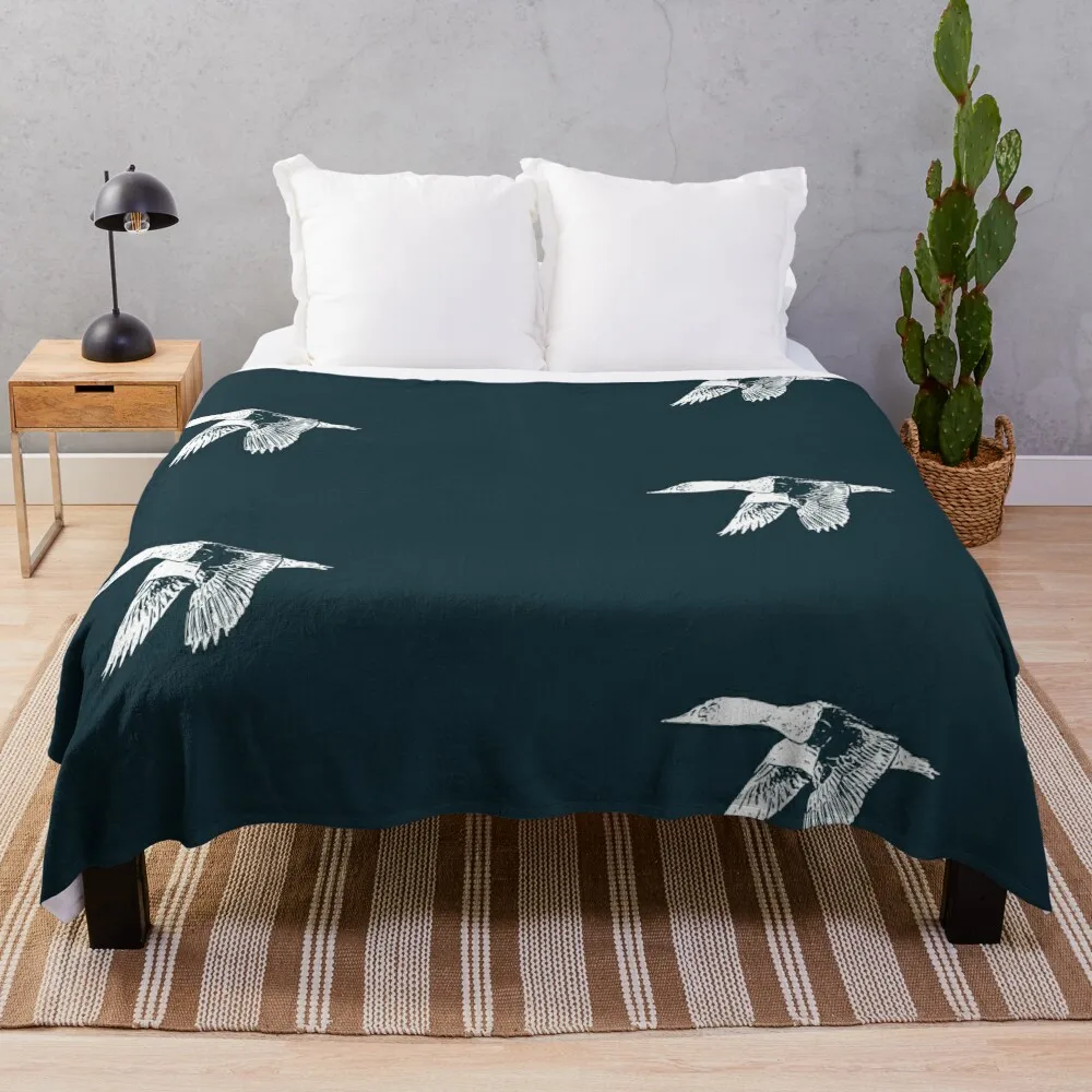 

Canvasback White Design Throw Blanket Soft Camping Blankets For Sofas Blankets