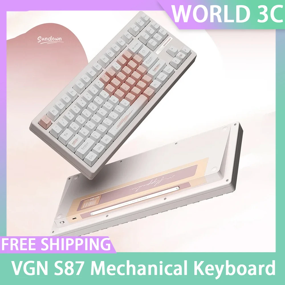 

VGN S87 Mechanical Keyboard Three Mode Bluetooth Wireless Gaming Keyboard Hot Swap Esports Custom Gasket PC Gamer Accessories