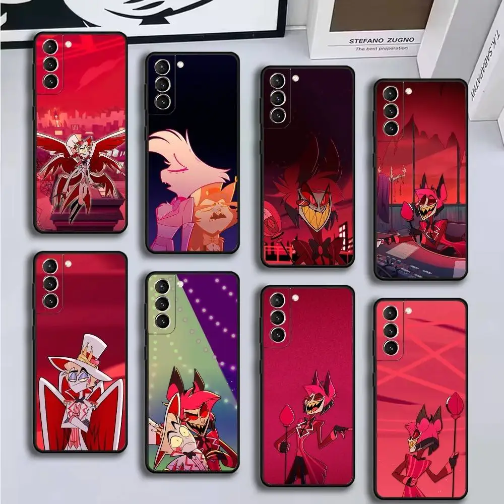 

H-HazbinS-S Cartoon H-HotelS Phone Case For Samsung GalaxyA13,21s,22,31,32,52,53,71,72,73,Soft Black Cover