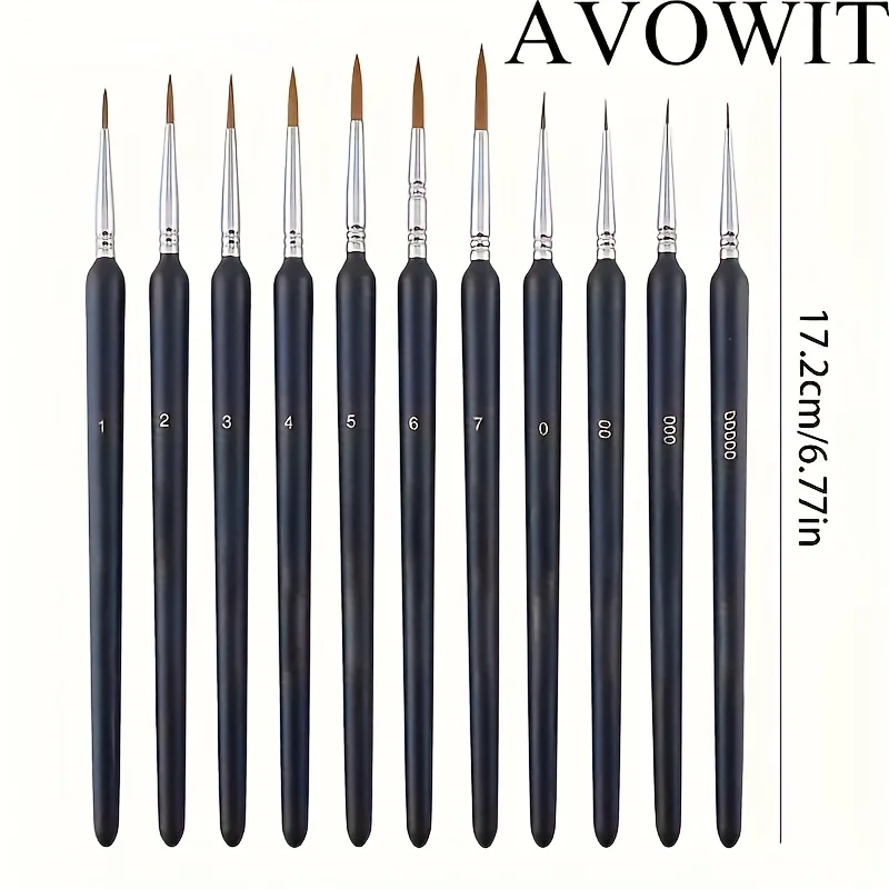 Miniature Paint Brushes, Set of 11/22 Pcs Paint Brushes for Acrylic Painting, Watercolor, Oil, Figurine, Craft, Models