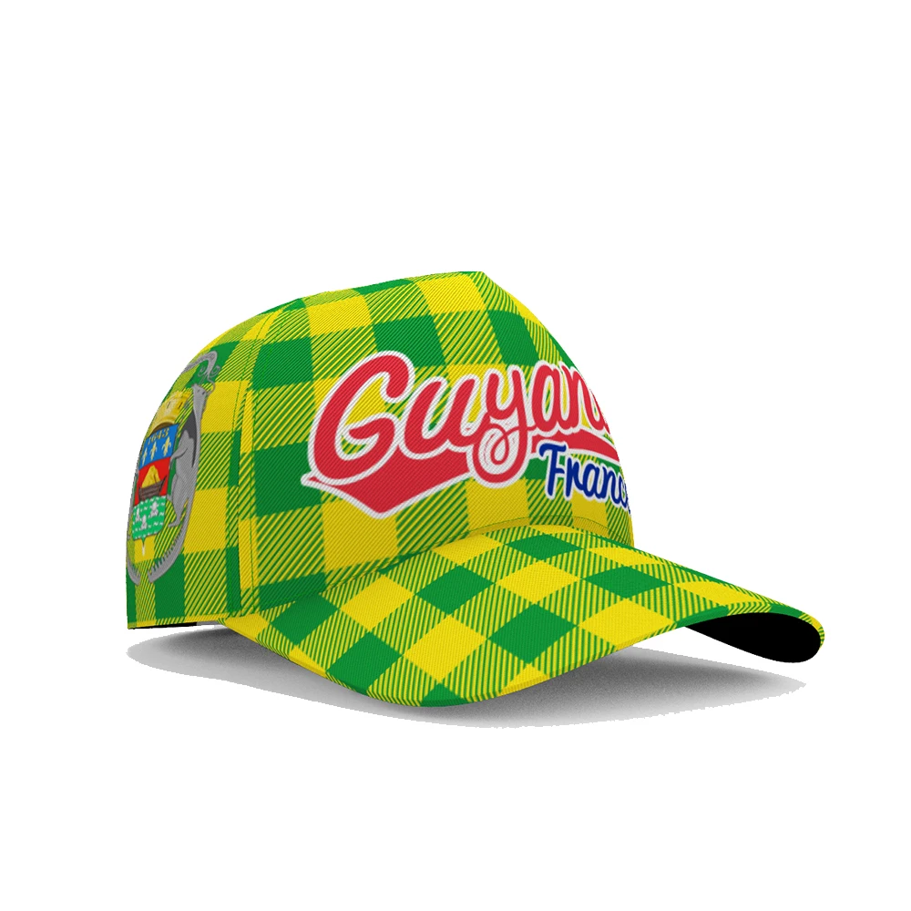 Guiana French Baseball Cap Custom Made Name Number Team Logo Gf Hats Guf Country Travel Guyana Nation Guyane Flag Photo Headgear