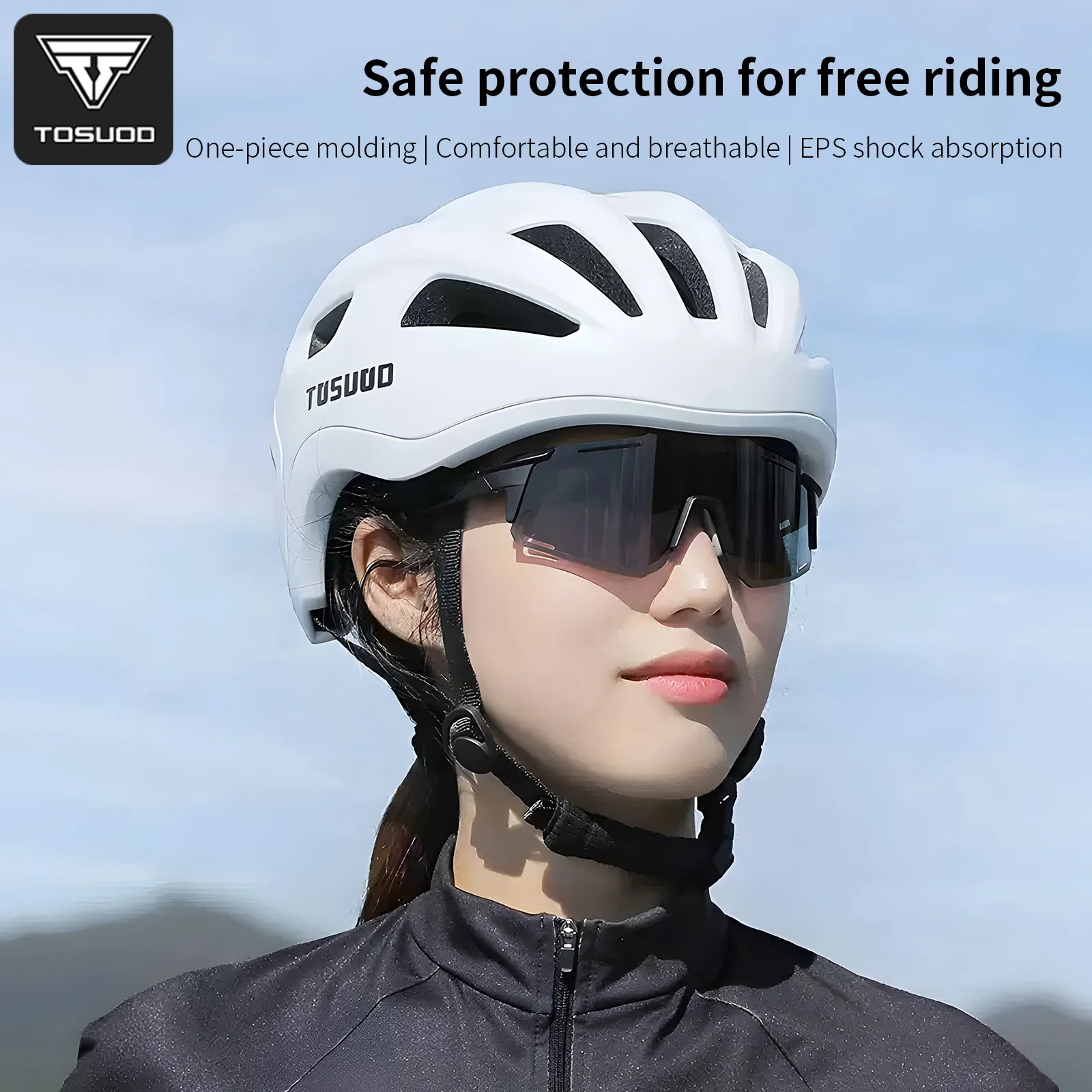 

TOSUOD Lightweight Bicycle Helmet Breathable Vent Design Impact-Resistant Shell Safety Comfortable Fit For Road Cycling