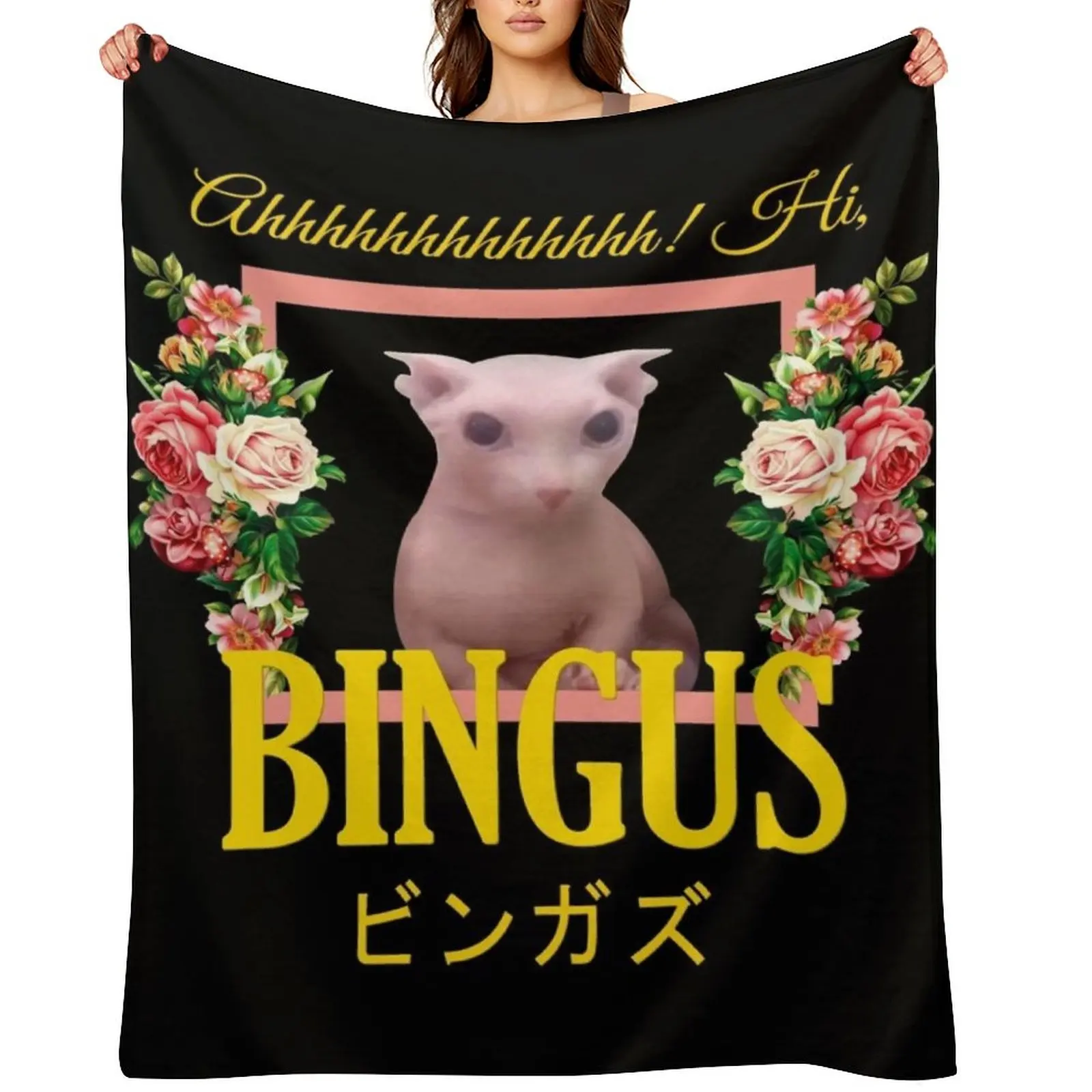 

Bingus Floral Aesthetic Throw Blanket For Sofa Thin blankets and throws Decorative Sofa halloween Blankets