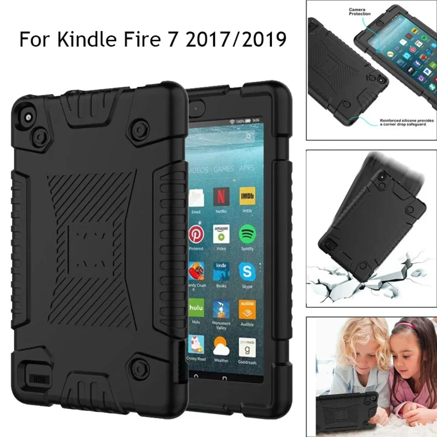 Soft and Shockproof Silicone Protective Shell Cover for Fire 7 9th Generation Tablet 2019 2017 - Ultimate Protection for Your De