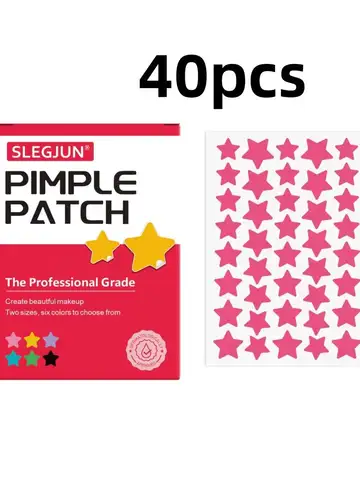 40pcs pieces of multi-color star acne patches, facial acne patches, concealer acne patches, and pimples patches, ultra-thin.