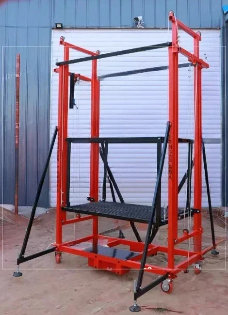 Mobile elevator electric remote control telescopic scaffolding folding decoration construction ladder