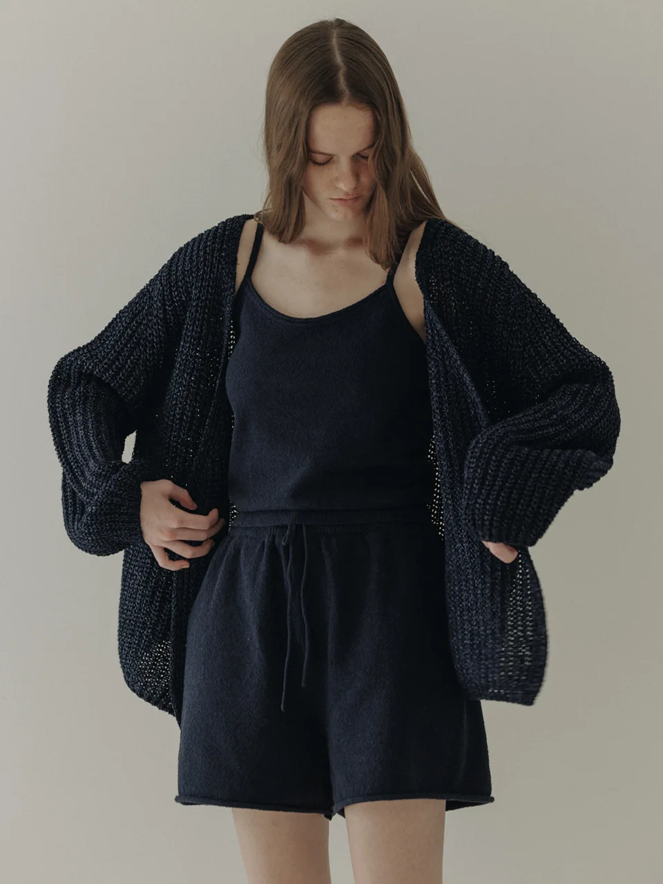 

Korean Style Women Thick Knit Cardigan Autumn 2023 New Loose Fit Sweater Lady Long Sleeve Lace-up Waist Knitwear Coat