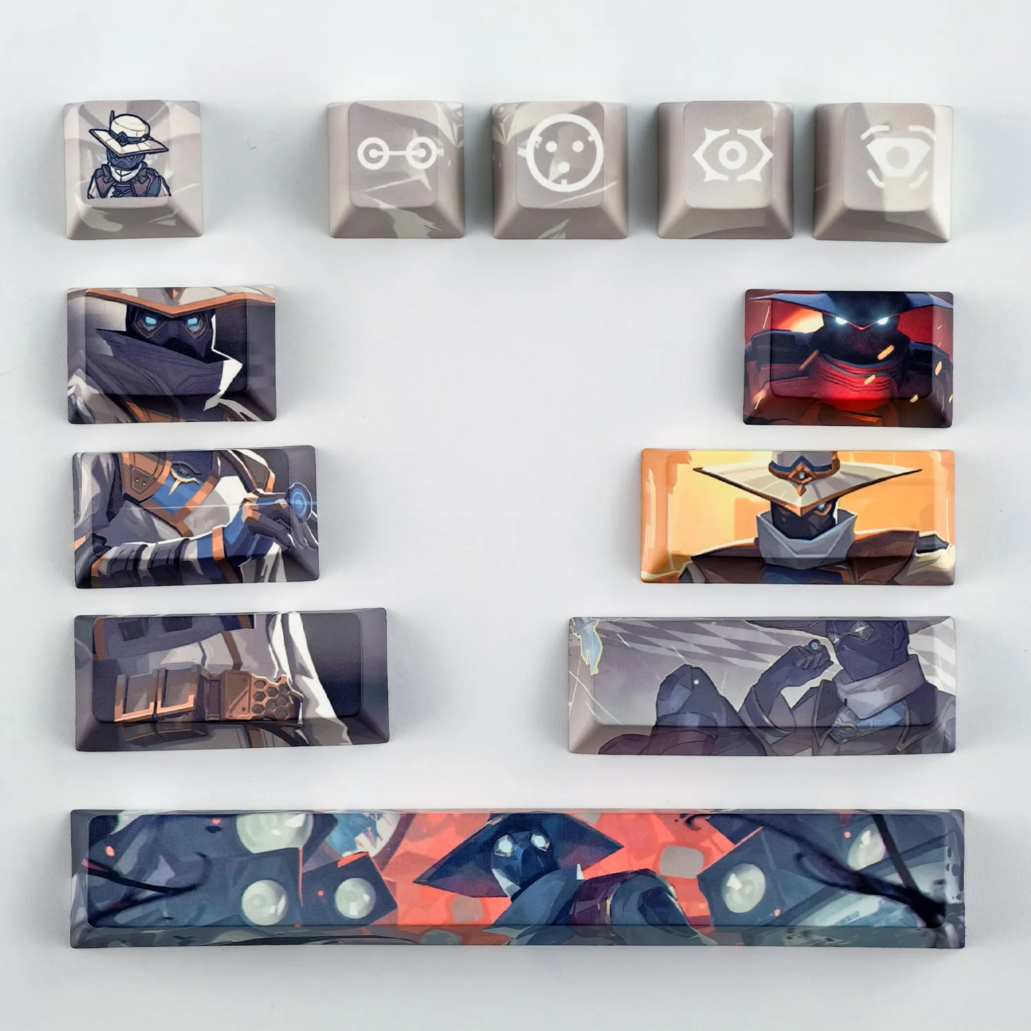 MAIMOOO Valorant Cypher Keycaps 12Keys Cherry Profile PBT Thermal Sublimation Custom Anime Game Keycap for Mechanical Keyboard