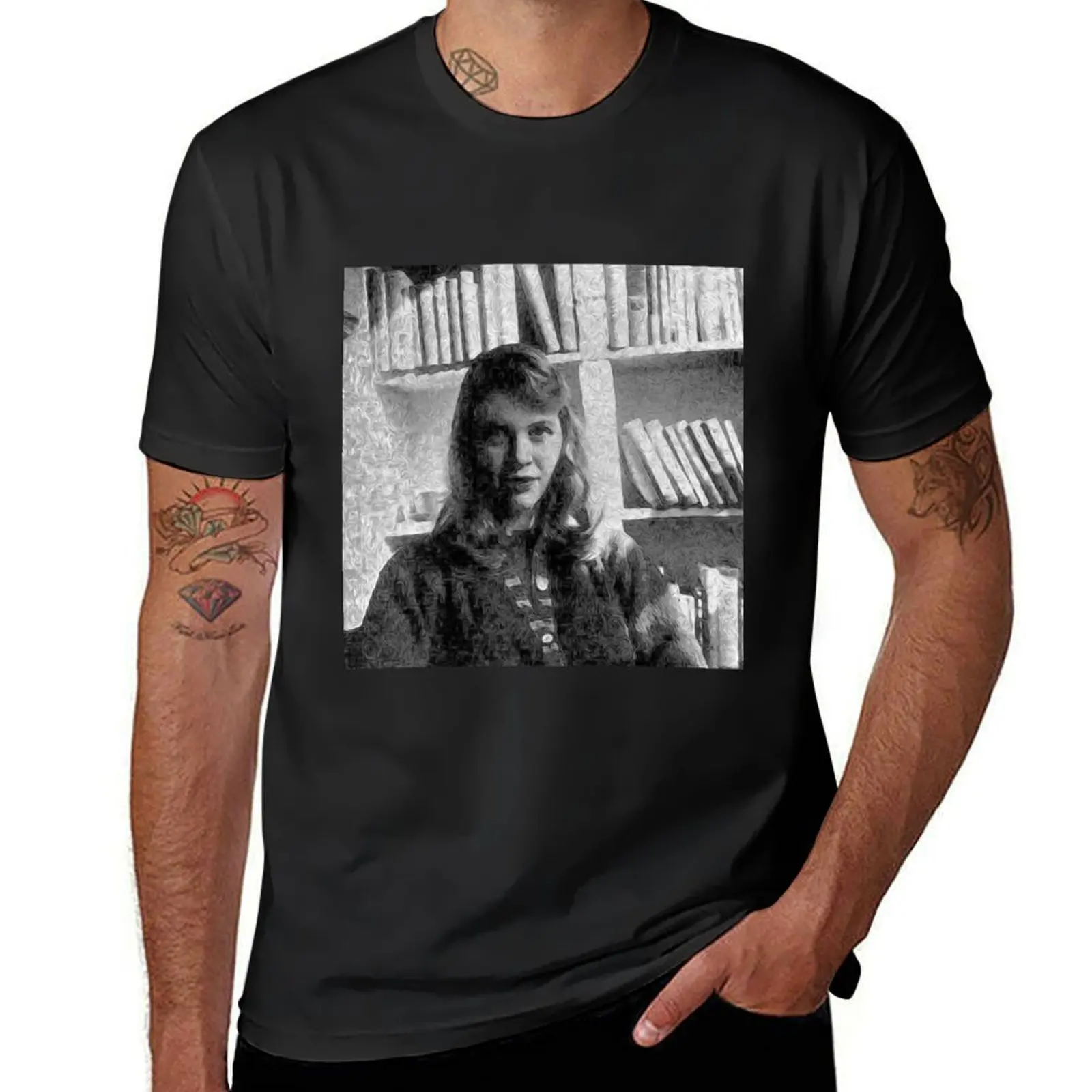 Sylvia Plath - #2 of #7 in a series T-Shirt cute clothes quick drying hippie clothes funnys plain t shirts men